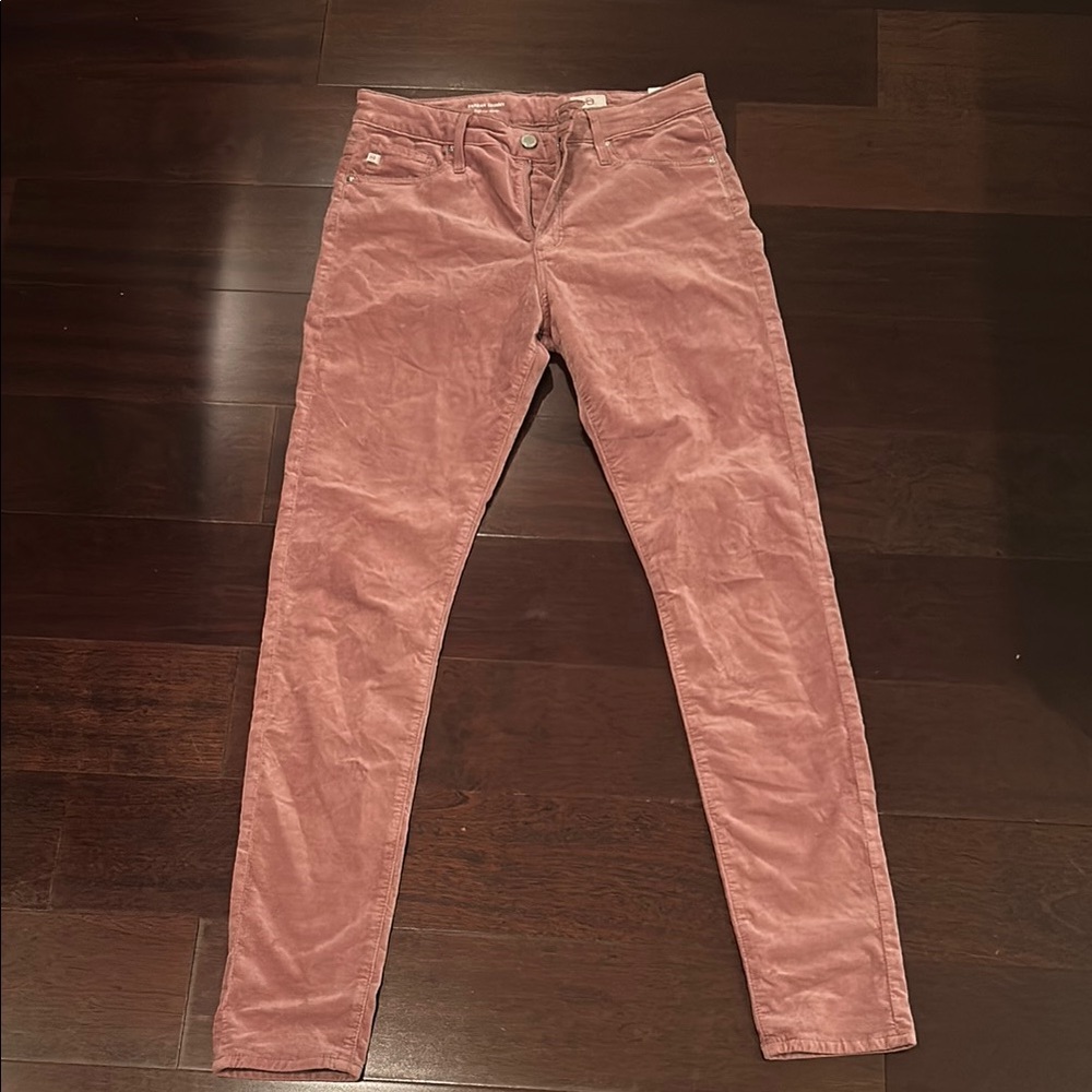 Pink Ag Velvet skinny Jeans